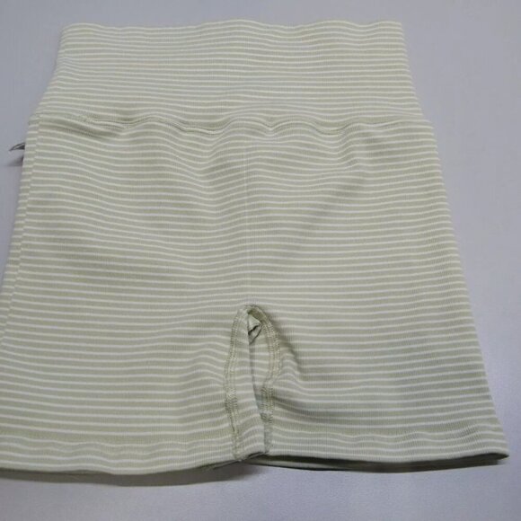 NEW WELLBEING + BEINGWELL Women's Size S/M Maram 4 Inch Shorts Green Stripes - Picture 9 of 11